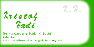 kristof hadi business card
